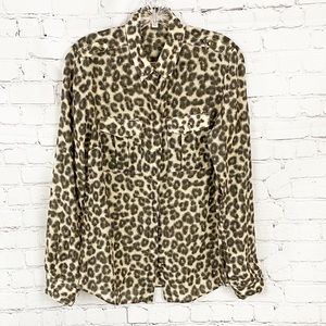 Banana Republic Heritage Animal Print Blouse SZ S